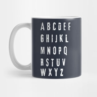 funny alphabet wall Mug